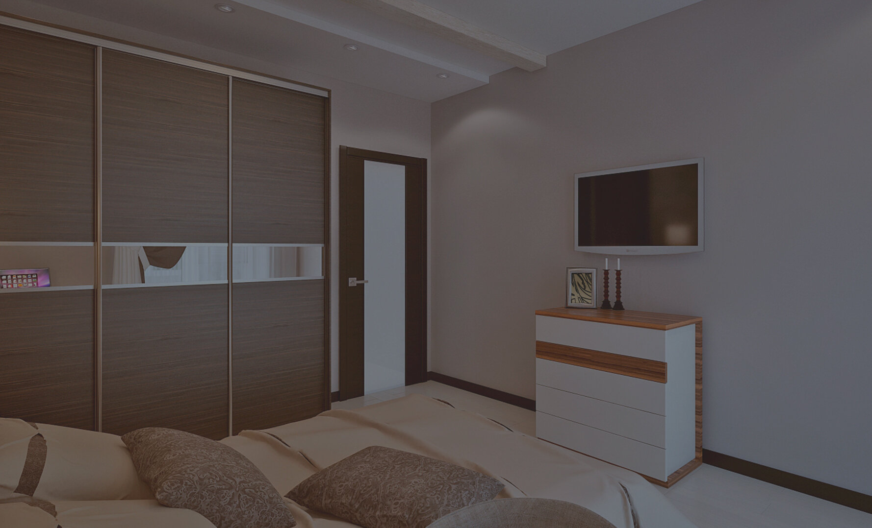 Дизайн спальни в двухкомнатной квартире панельного дома