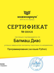 Преподаватель по программированию Диас Бакытжанулы Балмаш