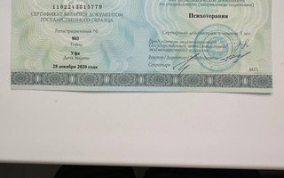 сертификат/документ врача Арсена Эрнстовича Камалова