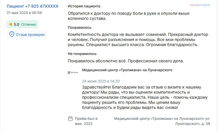 фотография работы Лечебно-диагностического медицинского центра Top Clinic на Весенней улице в Серпухове