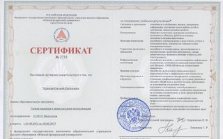 сертификат/документ репетитора Евгения Евгеньевича Чурюкина