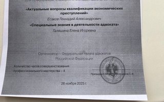 сертификат/документ юриста Дмитрия Михайловича Мерцалова