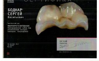 сертификат/документ врача Сергея Васильевича Боднара