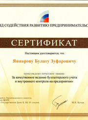 Бухгалтер, налоговый консультант Булат Зуфарович Яппаров