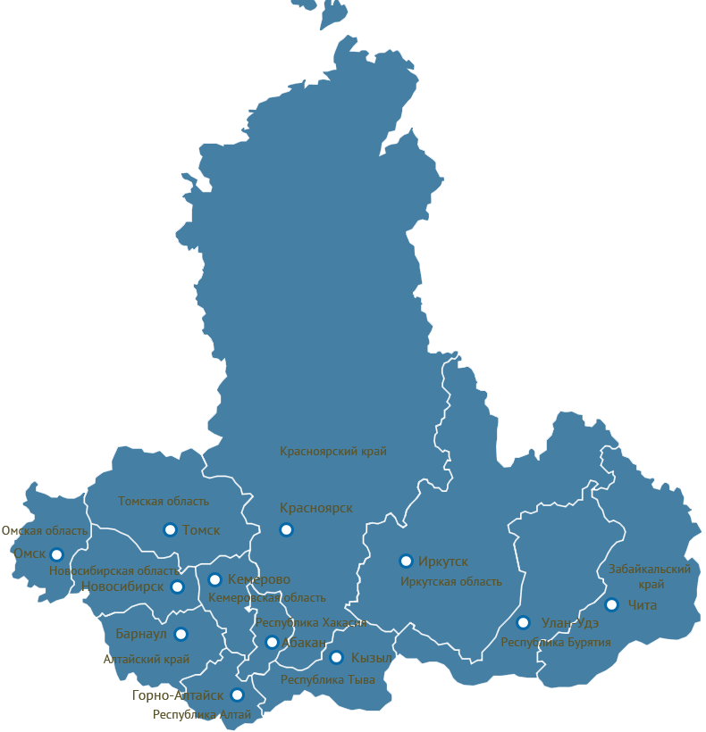 Регион сибирь новосибирск. Сибирский федеральный округ карта 2021. Карта Сибирского федерального округа России. Сибирский федеральный округ на карте России с городами. Сибирский федеральный округ с регионами на карте.